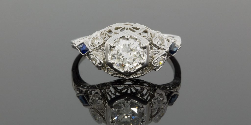 Capetown Capital Lenders purchased this Edwardian ring for $690. The center diamond weighs 0.75 carats.