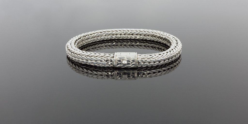 John Hardy sterling silver woven bracelet.