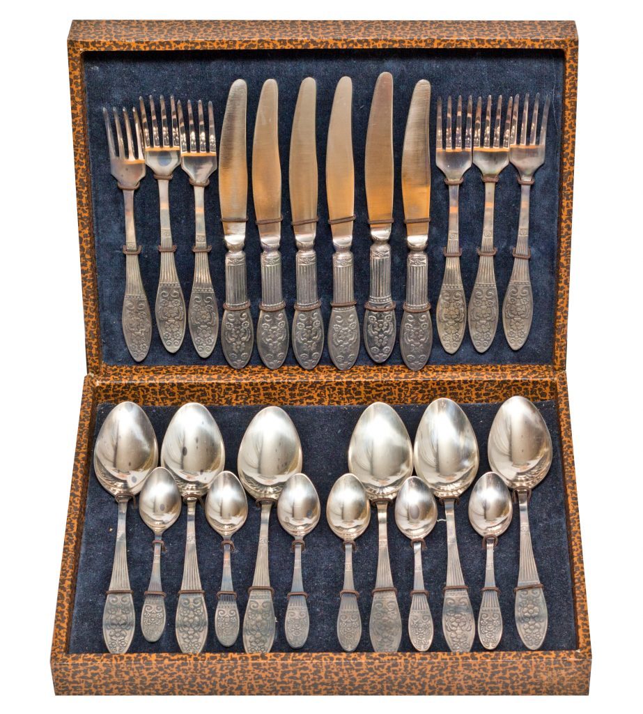 Sterling silver flatware set.