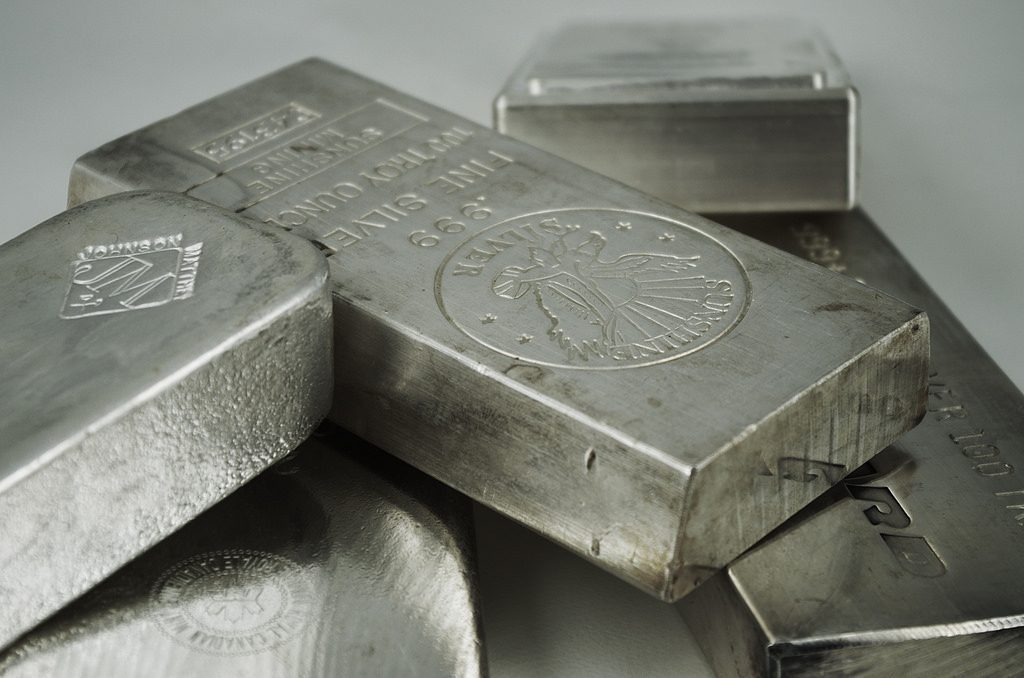 Fine silver bullion bars.